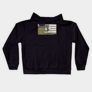 A Gull Standing On A Bench Kids Hoodie